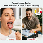 Ergonomic wide U shaped tongue cleaner with non slip handles for bad breath removal