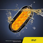 Nilight IP67 waterproof amber truck lamps showcasing the durable polycarbonate lens and sealed backing construction.