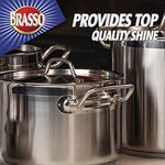 Brasso metal polish applied on brass object