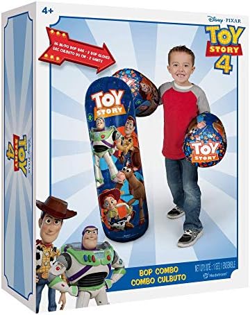 Toy Story 4 inflatable punching bag with Buzz Lightyear and Woody graphics