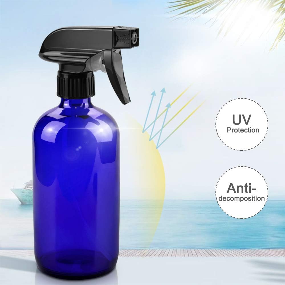 Worldgsb blue glass bottle with trigger sprayer