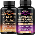 NutraHarmony Vitamin D3 K2 and Resveratrol capsules front view dietary supplement bottle