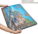 Close up view of the premium flannelette fabric texture on the Tektalk jigsaw board holding pieces securely