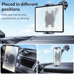 Adjustable telescopic arm of the black tablet holder extended outward