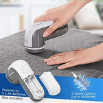 Beautural fabric shaver battery compartment and ergonomic handle design