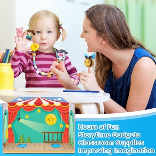 Toddler travel kit featuring the ten piece puppet set organized inside the included waterproof storage bag.