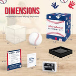 Circa Print baby baseball display stand with a black base and clear cover.