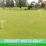 GoSports Putt-Thru Croquet game packed in a red tote bag