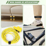 Nylon reusable tie strap securing loose cables tightly onto a bicycle frame tube