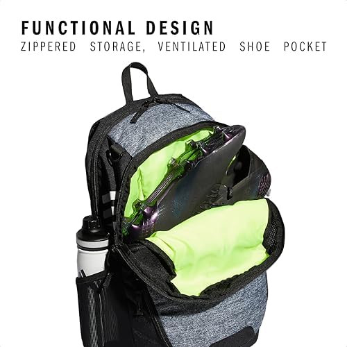 Adidas imported training backpack back panel demonstrating the premium ergonomic cushioning and heavy-duty top carry handle.