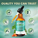 Vegan and non-GMO certification label on soursop drops