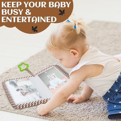 Premium WBTY soft fabric milestone album showcasing the complete seventeen photograph capacity layout.