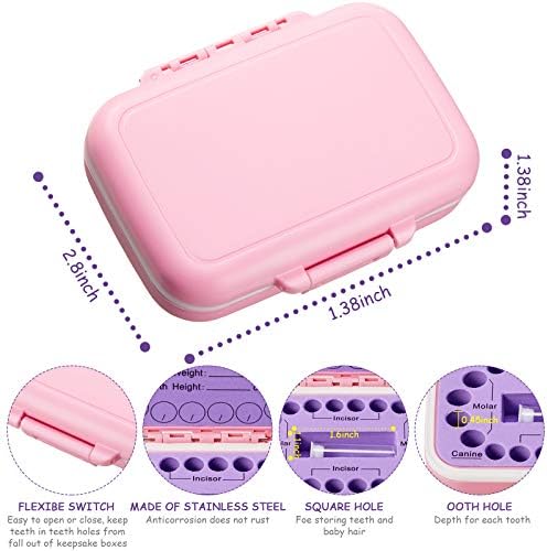 Jetec tooth storage box with included tweezers and hair container