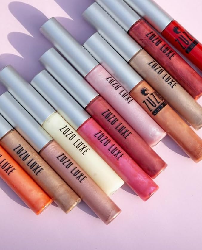 Zuzu Luxe natural lip gloss back label and ingredients