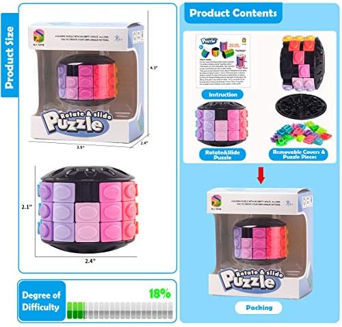 R.Y.TOYS Patented sliding puzzle packaging showing international safety certification details.