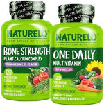 Naturelo One Daily Multivitamin for Women 50+ and Calcium Bundle front view bottles