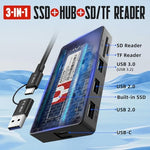 YOTUO 3-in-1 docking station showcasing the dual SD and TF micro SD card reader slots.
