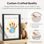 Kaciola family present photo frame displayed on a modern home living room tabletop