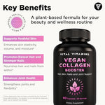Vital Vitamins plant-based collagen booster bottle design