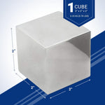 Midwest Tungsten Service aluminum cube angled view showing polished finish
