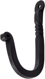 Renovators Supply Manufacturing Twisted Single Wall Hook, Wrought Iron Black Powder Coat, Coat Robe Hat Hanger, 4.5 in L x 2 in Proj - Image 12