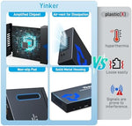 Yinker one input two output video duplicator connected with included five foot cable
