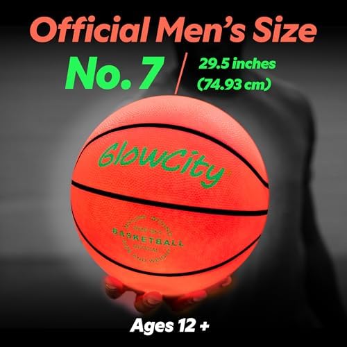 GlowCity LED basketball with included battery replacement tool