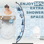 Ynl adjustable arched shower rod showing mounting hardware