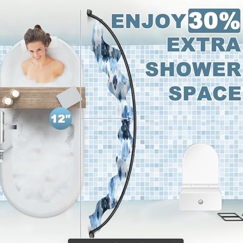 Ynl adjustable arched shower rod showing mounting hardware