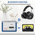 Portable Walkman tape player with wireless headphones pairing indicator