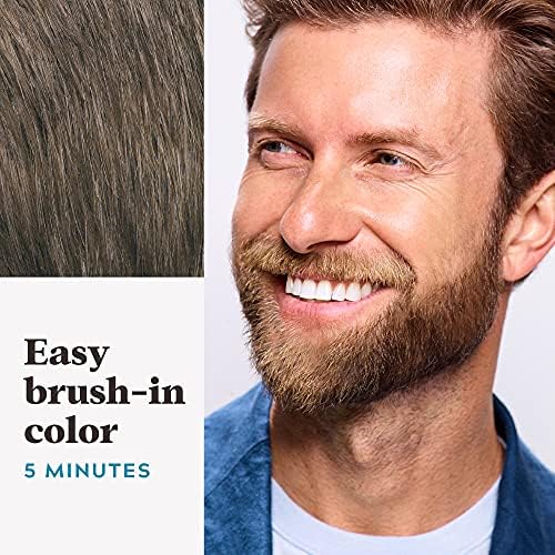 Before and after comparison of Medium Brown facial hair color results