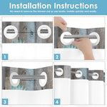 Nesphy hookless bathroom curtain set displaying the built in split ring grommets