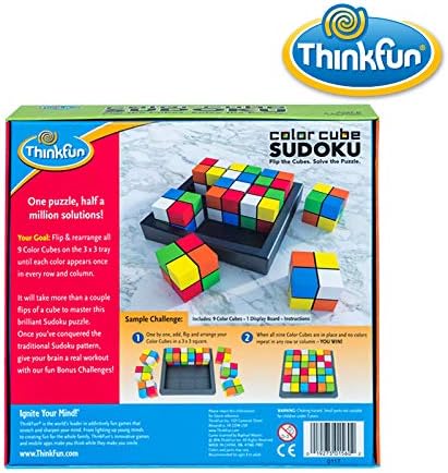 ThinkFun Color Cube Sudoku game pieces displayed