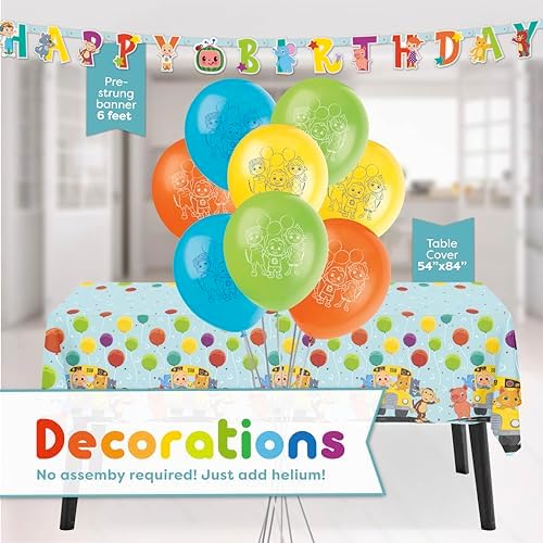 Authentic Cocomelon party supplies tableware and decor