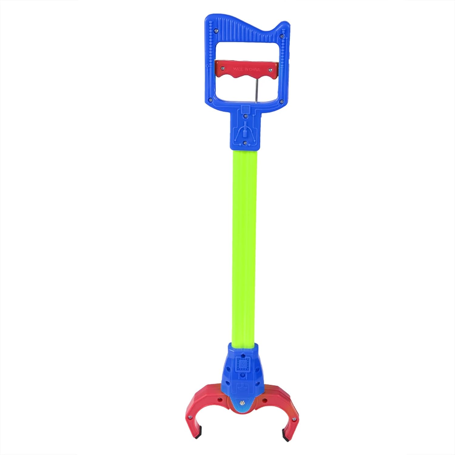 Chazcool claw grabber toy front view showing the green shaft and red claw
