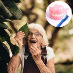 Ergonomic non slip handle design of the manual denture care brush