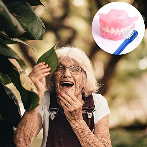 Ergonomic non slip handle design of the manual denture care brush