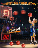 Close up of electronic LED scoreboard on mini basketball hoop