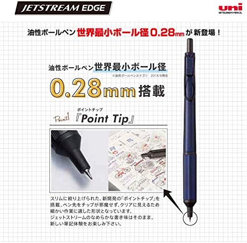 Uni Jetstream EDGE 0.28mm Oil-based Ballpoint Pen, White Red Body (SXN100328W.15) - Image 5