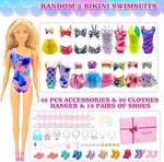 Style Shine exquisite gift box packaging containing the fifty piece premium doll clothing set