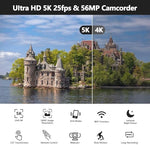 Firefoto 5K vlogging camera with 3 inch touch screen displayed