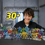Packaging showcase of the Moose Toys hyper fusion action figure set detailing the ten points of articulation