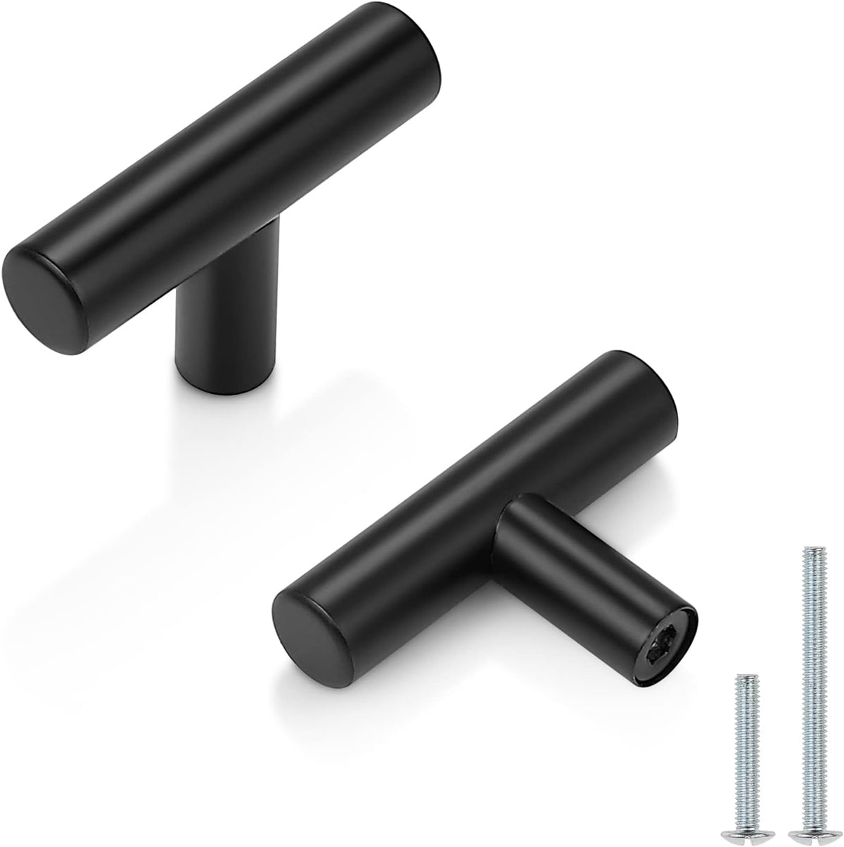 Probrico (25 Pack Euro Style T Bar Single Hole Brushed Nickel Cabinet Knobs, Stainless Steel Kitchen Cabinet Pulls Dresser Knobs, 2 Inch Total Length - Image 9