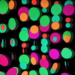 Six pack of premium quality neon dot garlands laid out before party assembly