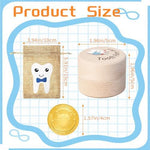 Wooden tooth storage container for children with pouch