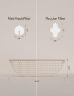 Close up of PetSnowy Mini Mesh Filter hexagonal grid pattern for fine litter.
