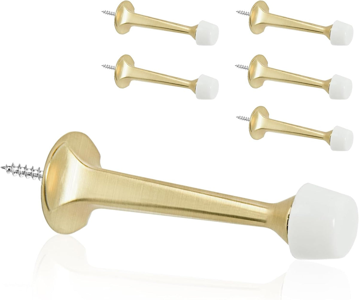 16 Pack Solid Rigid Door Stops - Heavy Duty Door Stoppers Wall Protector with Soft Rubber Tips, Satin Nickel - Image 12