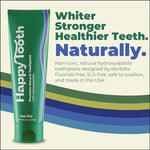 Happy Tooth Fresh Mint toothpaste tube showing clean ingredients list