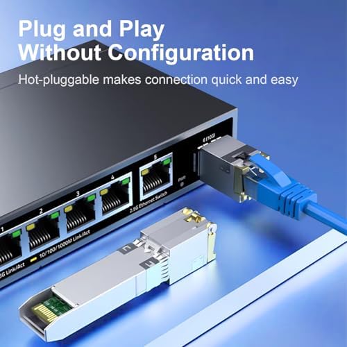 Side profile of 6Com SFP+ to RJ45 network module