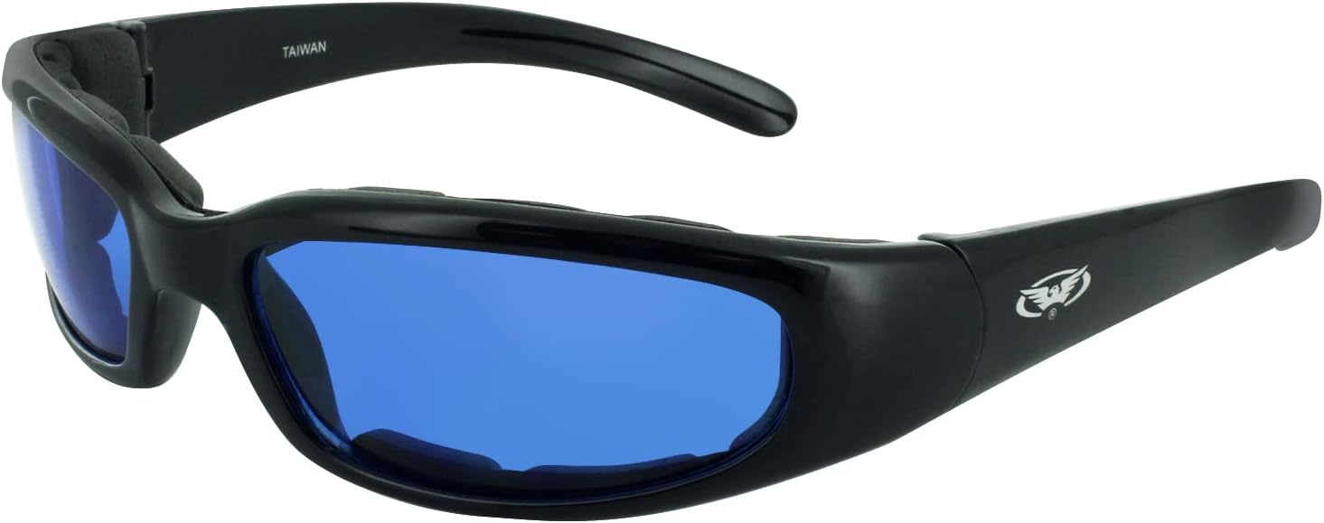 Global Vision Chicago padded riding glasses front view for authentic biker eyewear India.